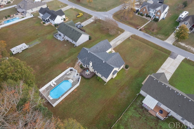 aerial view featuring a residential view