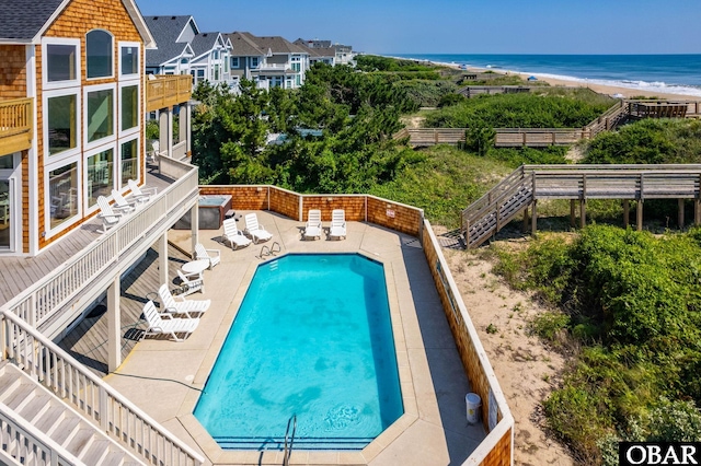 385 Deep Neck Rd Lot # 131, Corolla, NC 27927 - view of pool with stairway, a water view, and a patio area