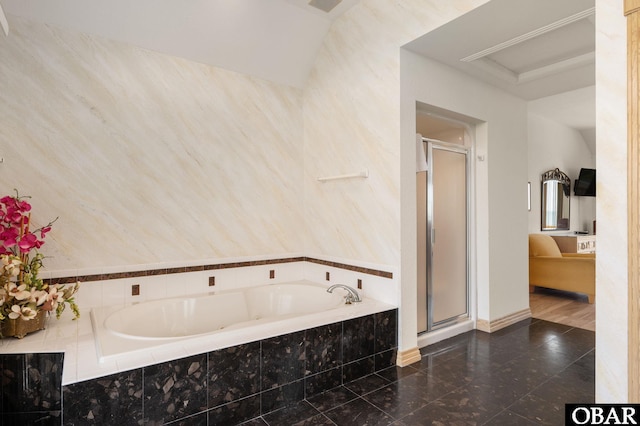 385 Deep Neck Rd Lot # 131, Corolla, NC 27927 - full bath featuring a stall shower, a bath, and granite tiled floors