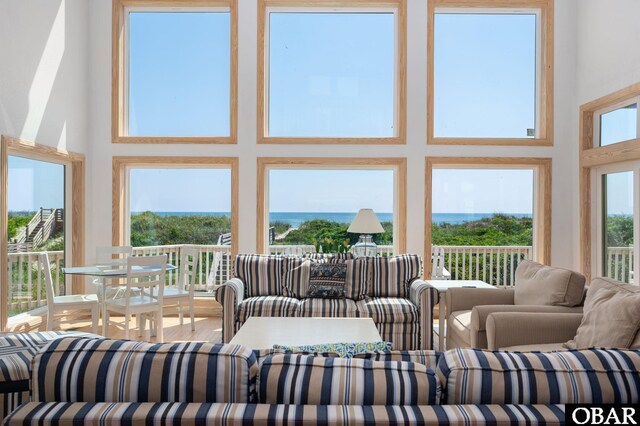 385 Deep Neck Rd Lot # 131, Corolla, NC 27927 - living area with a high ceiling