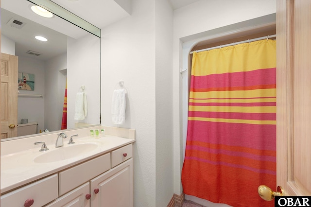 385 Deep Neck Rd Lot # 131, Corolla, NC 27927 - full bathroom with vanity, recessed lighting, and curtained shower