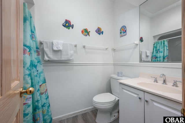 385 Deep Neck Rd Lot # 131, Corolla, NC 27927 - full bath featuring vanity, wood finished floors, and curtained shower