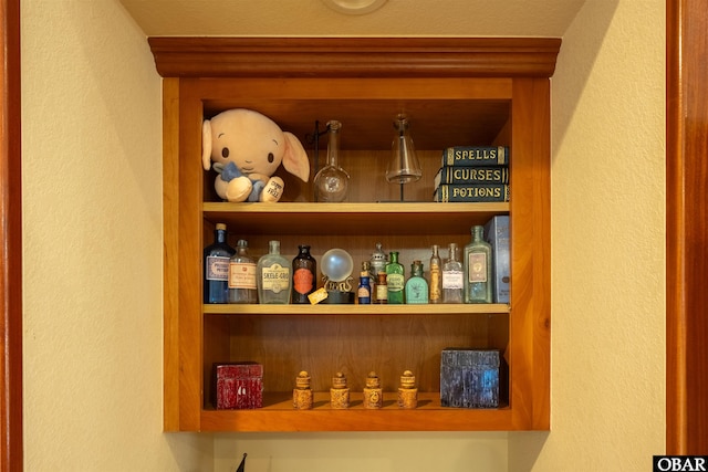 interior details with a textured wall