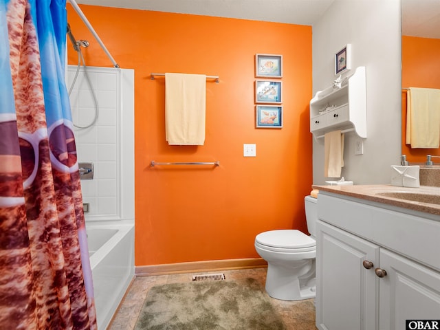 1672 Sandfiddler Rd Lot # 1 & 3, Corolla, NC 27927 - bathroom featuring vanity, toilet, baseboards, shower / tub combo, and visible vents