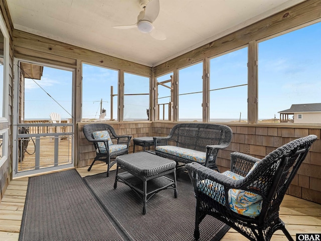 1672 Sandfiddler Rd Lot # 1 & 3, Corolla, NC 27927 - sunroom / solarium with a ceiling fan and outdoor lounge area