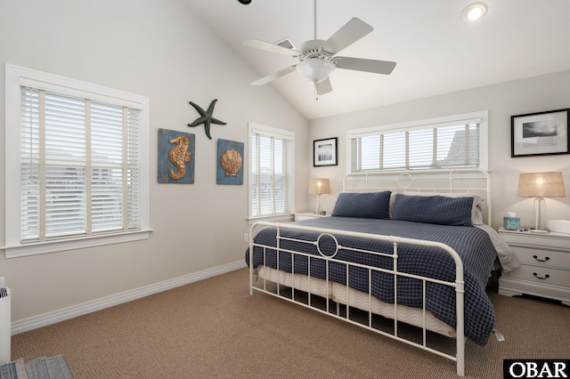 747 Hammock Ln Lot 55, Corolla, NC 27927 - carpeted bedroom with vaulted ceiling and ceiling fan