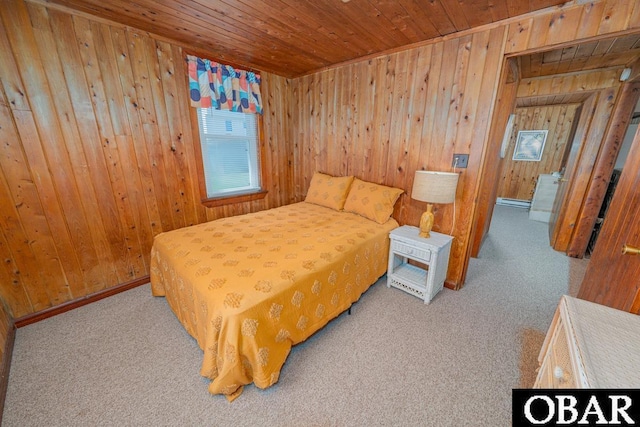 105 Rocky Mount St Lot 399, Kill Devil Hills, NC 27949 - carpeted bedroom featuring wood ceiling and wooden walls