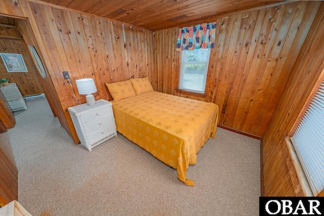 105 Rocky Mount St Lot 399, Kill Devil Hills, NC 27949 - bedroom featuring wooden walls, wooden ceiling, and carpet floors