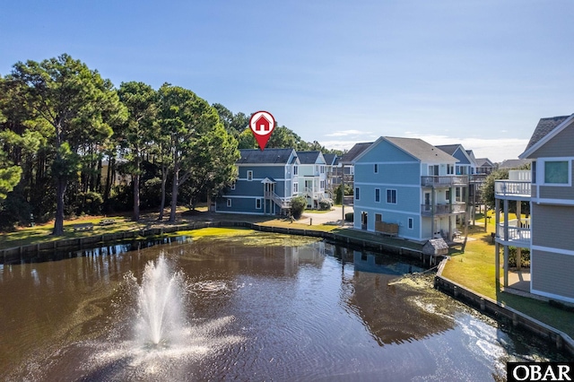 property view of water with a residential view