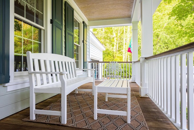 deck with covered porch