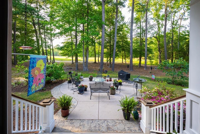 view of patio with outdoor dining area