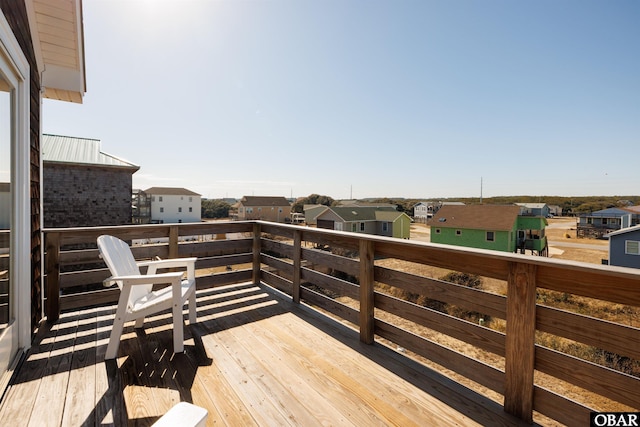 deck with a residential view