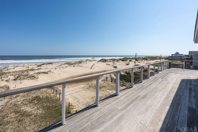 property view of water featuring a view of the beach