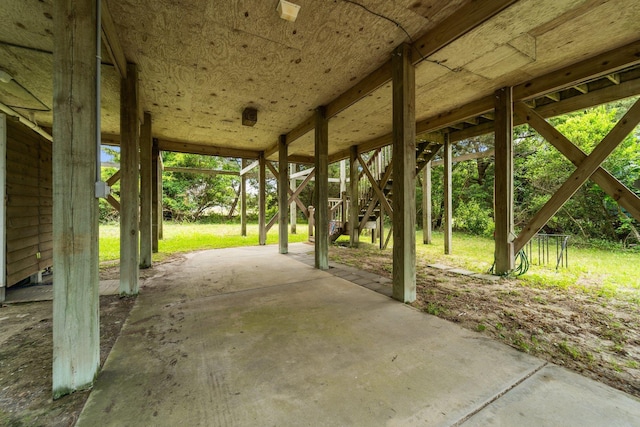 view of patio featuring stairs