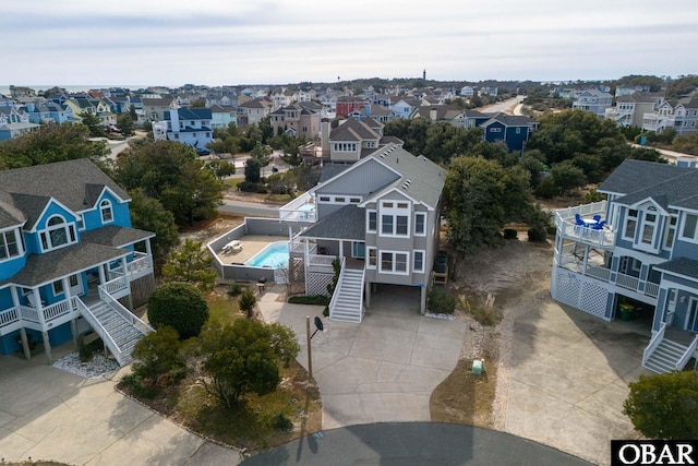 aerial view featuring a residential view