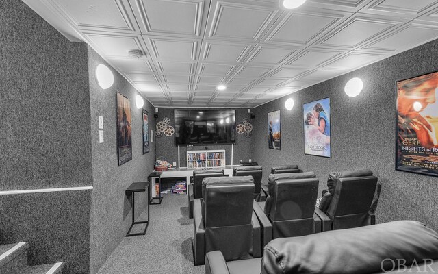 25056 Sea Vista Ct Lot 29, Waves, NC 27982 - cinema room featuring wallpapered walls and an ornate ceiling
