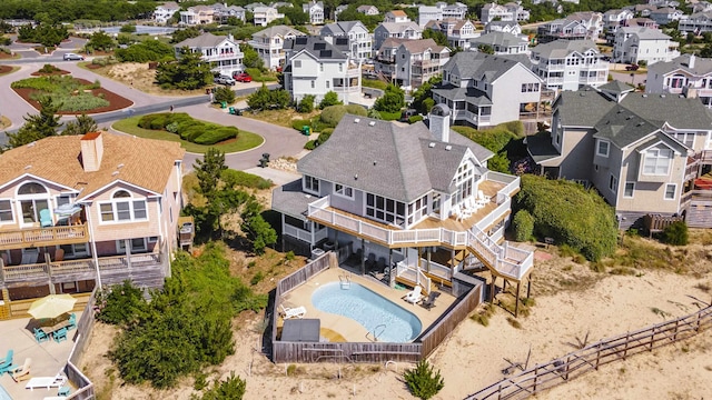 1229 Ocean Hill Ct Lot 120, Corolla, NC 27927 - aerial view of residential area with a pool area
