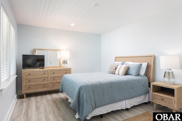 2267 Sandpiper Rd Lot 29, Corolla, NC 27927 - bedroom with light wood-style floors, baseboards, and recessed lighting