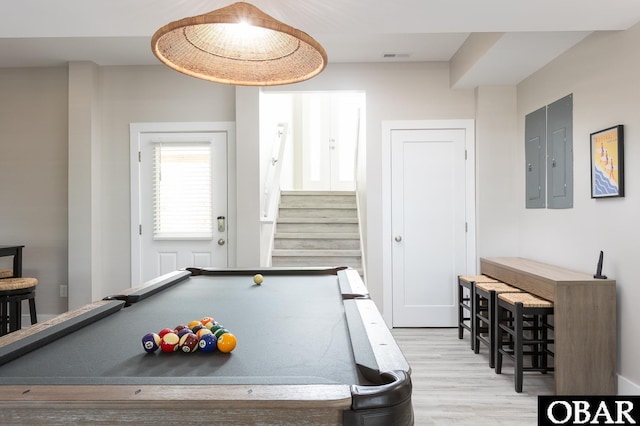 2267 Sandpiper Rd Lot 29, Corolla, NC 27927 - game room with wood finished floors, billiards, and electric panel