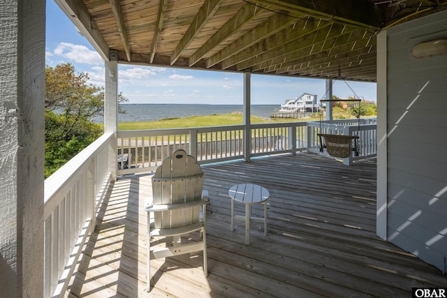 5006 S Links Dr Lot 6, Nags Head, NC 27959 - wooden terrace featuring a water view