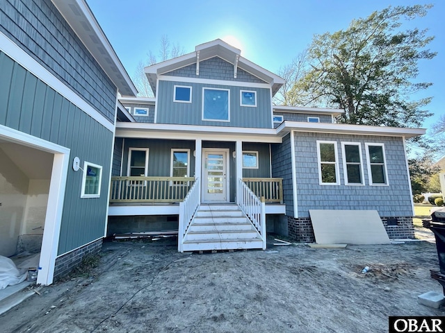 view of front of home featuring covered porch