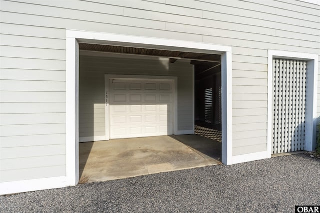 view of garage