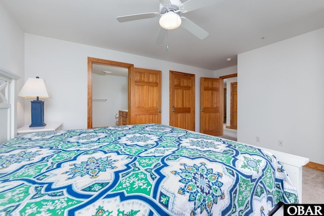 1700 Paget Rd Unit C 3, Kill Devil Hills, NC 27948 - carpeted bedroom with a ceiling fan and baseboards