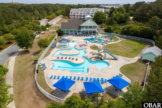 1700 Paget Rd Unit C 3, Kill Devil Hills, NC 27948 - bird's eye view of a pool area and a forest
