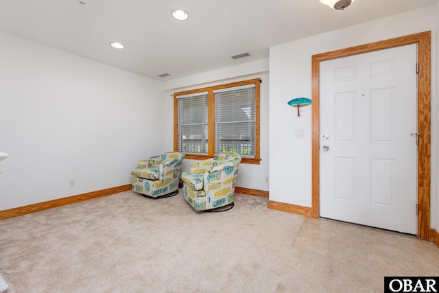 1700 Paget Rd Unit C 3, Kill Devil Hills, NC 27948 - living area featuring baseboards, light carpet, and recessed lighting