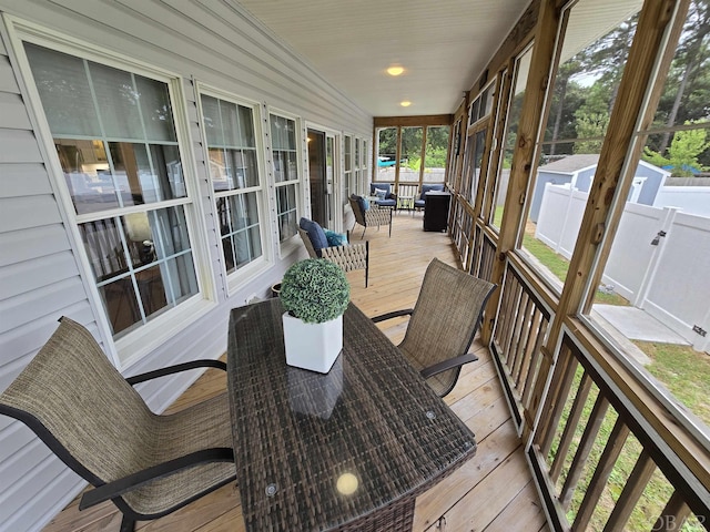 view of sunroom