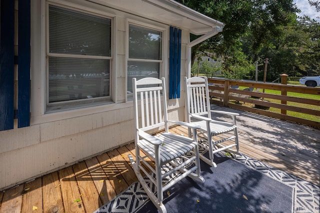 view of patio / terrace featuring a wooden deck