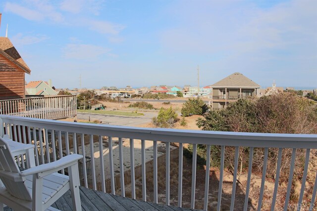 deck with a residential view