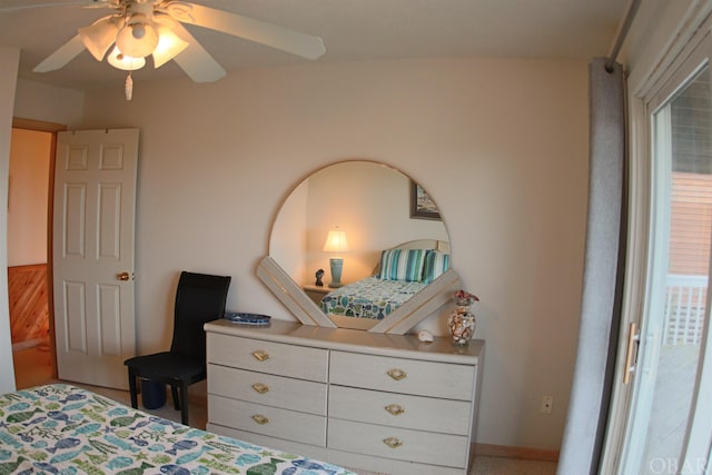 bedroom with a ceiling fan