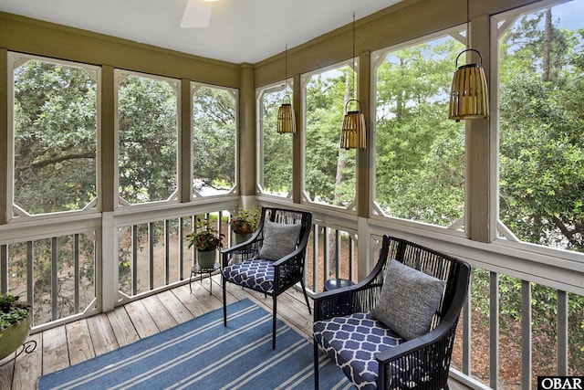 1127 Brumsey Ct Lot 324, Corolla, NC 27927 - sunroom featuring plenty of natural light and a ceiling fan