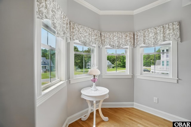 109 Cooper Landing Dr Lot 7, Aydlett, NC 27916 - living area with plenty of natural light, baseboards, wood finished floors, and crown molding