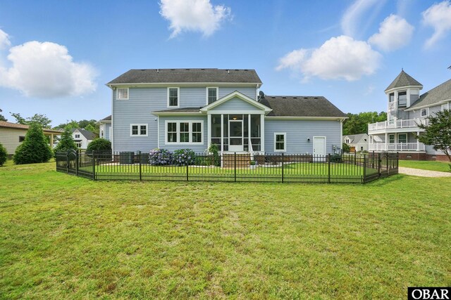 109 Cooper Landing Dr Lot 7, Aydlett, NC 27916 - back of house with a sunroom and a shingled roof