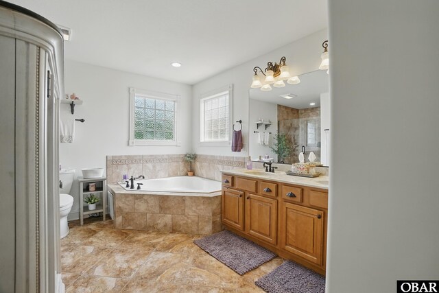 109 Cooper Landing Dr Lot 7, Aydlett, NC 27916 - bathroom with toilet, vanity, a bath, and a shower stall