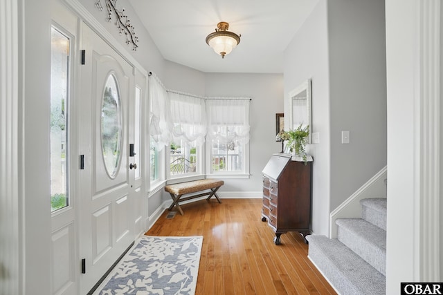 109 Cooper Landing Dr Lot 7, Aydlett, NC 27916 - foyer entrance featuring plenty of natural light, light wood-type flooring, stairway, and baseboards