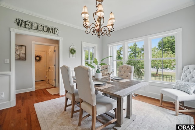 109 Cooper Landing Dr Lot 7, Aydlett, NC 27916 - dining room with a chandelier, ornamental molding, and wood finished floors