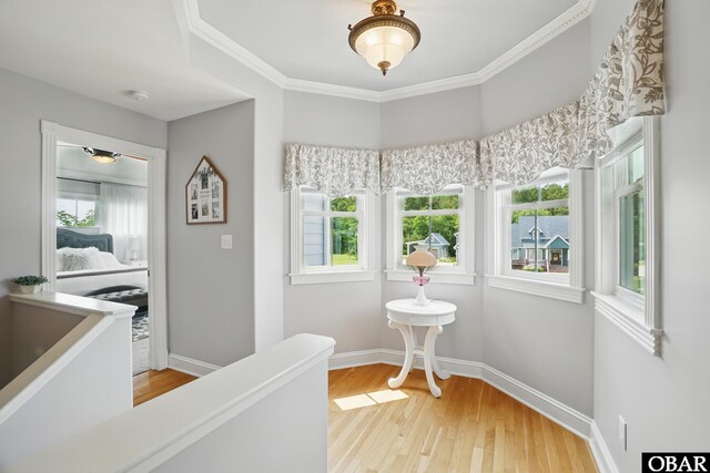 109 Cooper Landing Dr Lot 7, Aydlett, NC 27916 - hall featuring healthy amount of natural light, light wood-style floors, baseboards, and crown molding