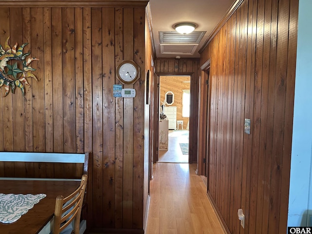 1232 S Virginia Dare Trl Lot 6, Kill Devil Hills, NC 27948 - corridor featuring wood walls and light wood-type flooring