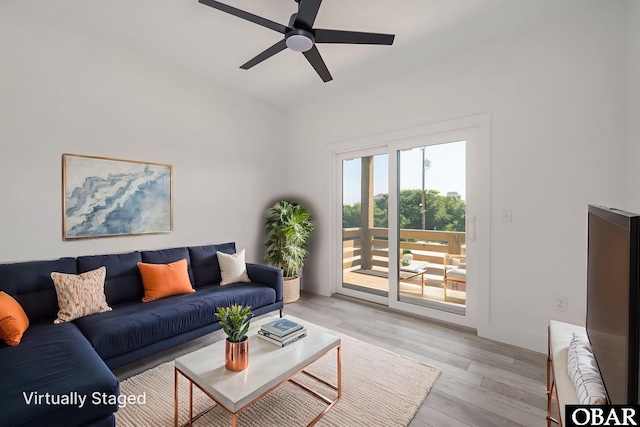 2002 Sandpiper Rd Lot 12, Corolla, NC 27927 - living area with light wood-type flooring and ceiling fan