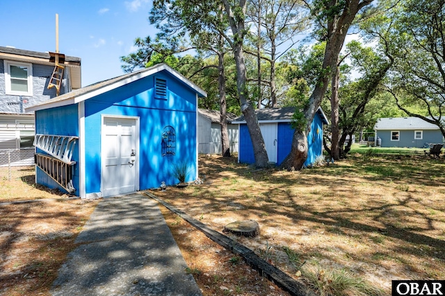 view of shed