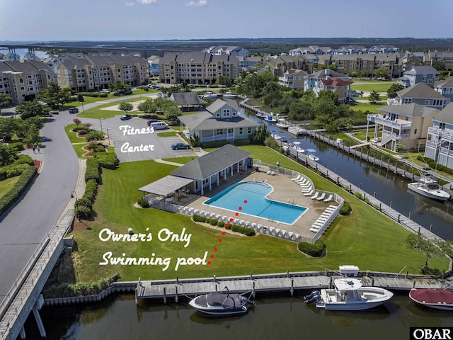 403 Sailfish Dr Unit 403, Manteo, NC 27954 - aerial view of a nearby body of water and a pool
