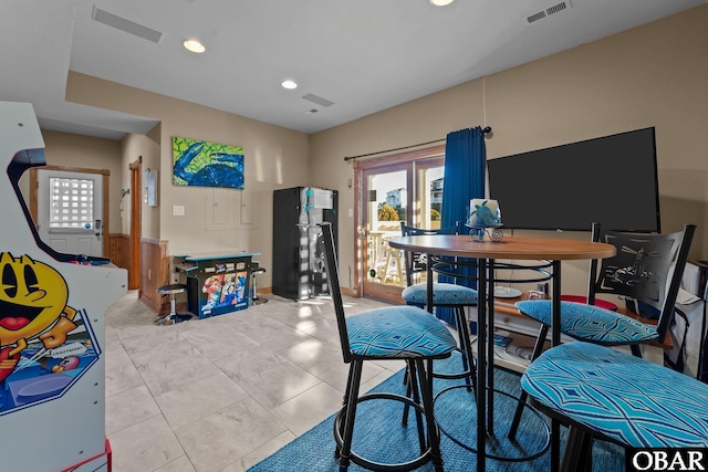 interior space with recessed lighting and visible vents