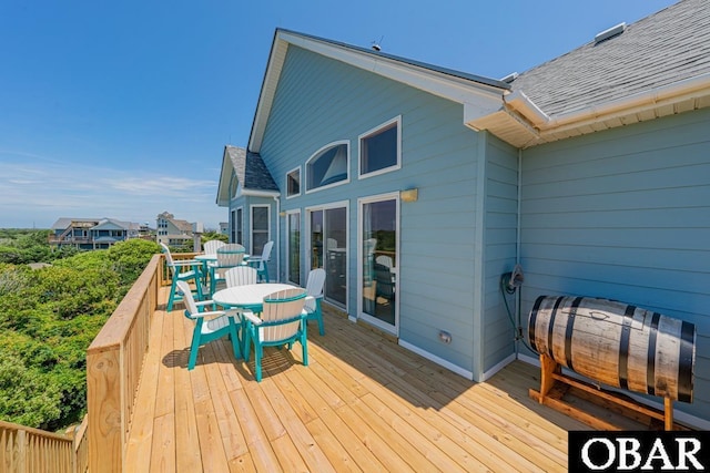 57390 Lighthouse Rd Lot 30, Hatteras, NC 27943 - wooden deck featuring outdoor dining area