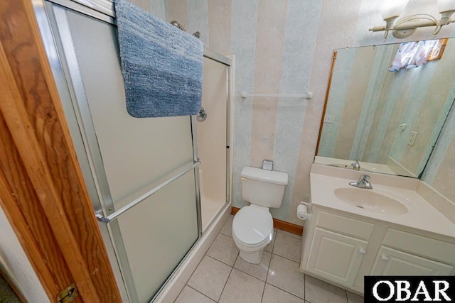 57390 Lighthouse Rd Lot 30, Hatteras, NC 27943 - full bathroom with tile patterned flooring, vanity, and a shower stall