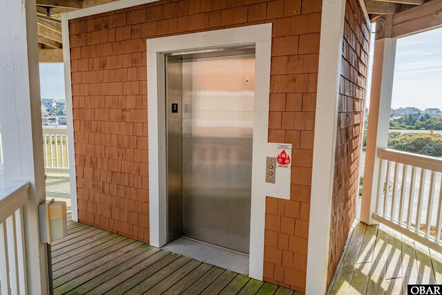 balcony with elevator