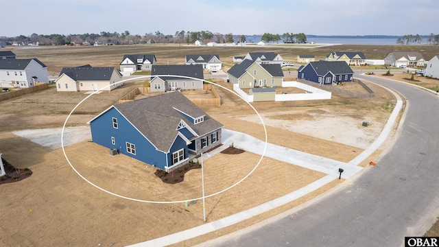 aerial view with a residential view