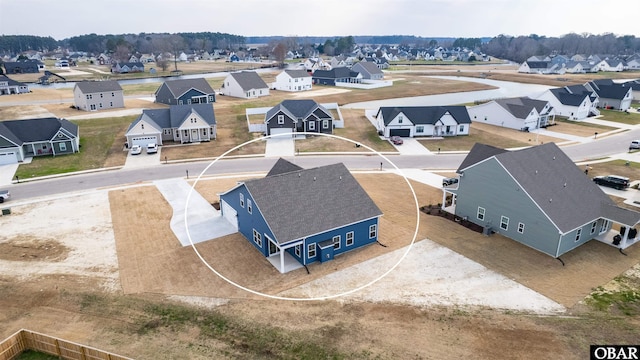 bird's eye view with a residential view